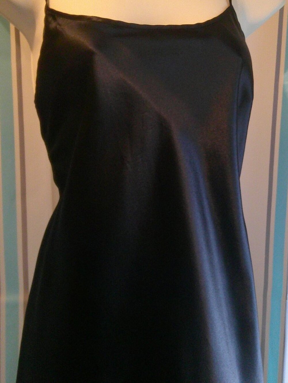 NWT "Amanda Smith Dresses" Little Black Satin Slip Dress Woman Sz 10
